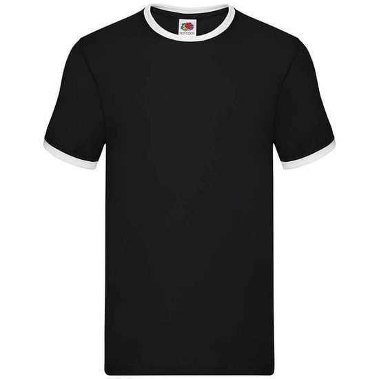 Fruit of the Loom Mens Ringer Contrast T-Shirt (Black/White) - Image 1