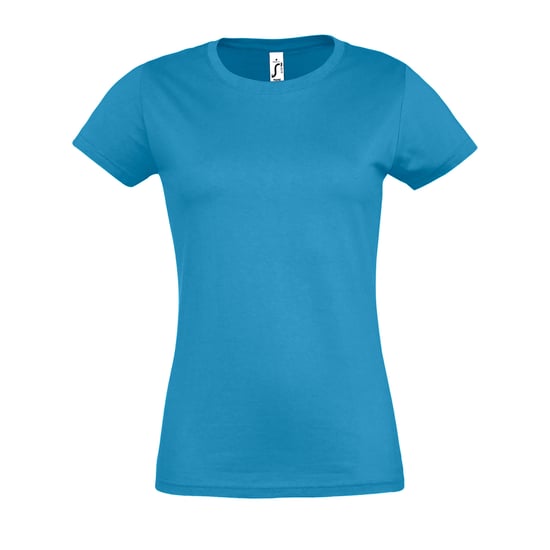 SOLS Womens/Ladies Imperial Heavy Short Sleeve T-Shirt (Aqua) - Image 1