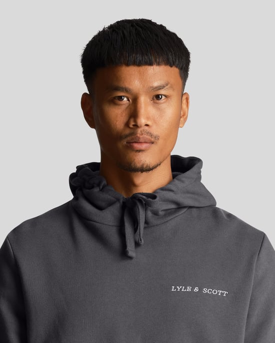 Sudadera con capucha gris metalizada bordada de Lyle & Scott - Image 4
