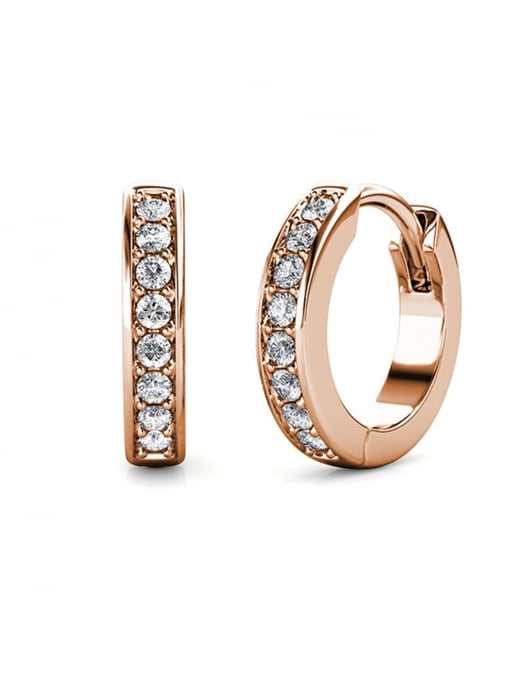 Conjuntos de aros circulares - Oro rosa y cristal - Image 3
