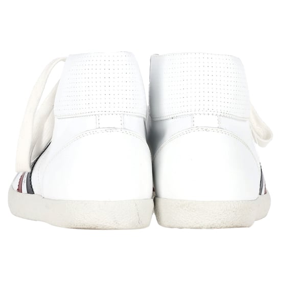 Moncler Monte Carlo Striped High Top Sneakers in White Leather - Image 5