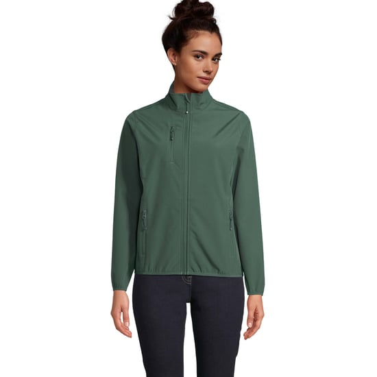 SOLS Womens/Ladies Falcon Zipped Soft Shell Jacket (Forest Green) - Image 1