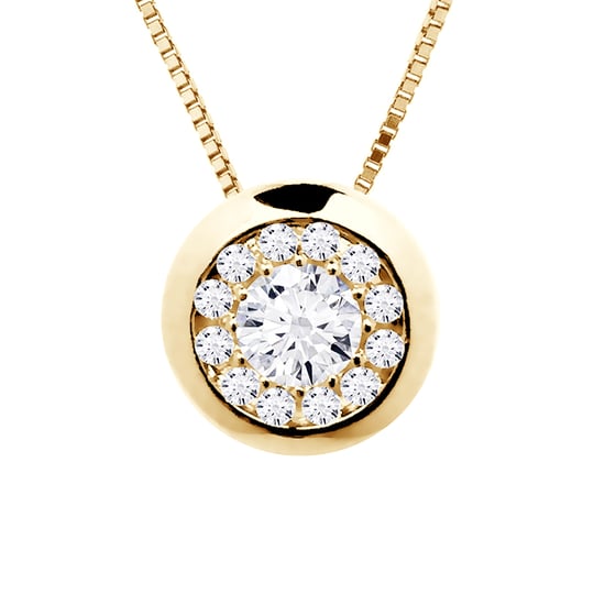 DIADEMA - Necklace with Diamonds - Yellow Gold - Venetian Chain