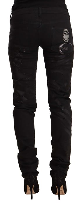 Jeans ajustados negros de cintura media con adornos para mujer Just Cavalli - Image 3