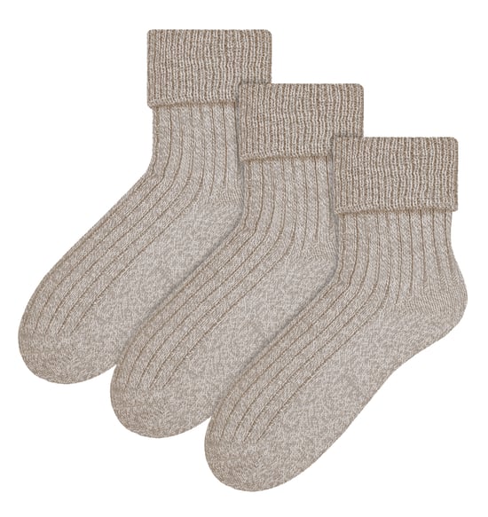 3 Pares Calcetines de Lana para Mujer - Beige - Image 1