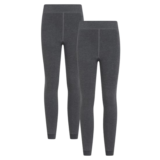 Mountain Warehouse Womens/Ladies Fleece Lined Thermal Leggings (Pack of 2) (Charcoal) - Image 1