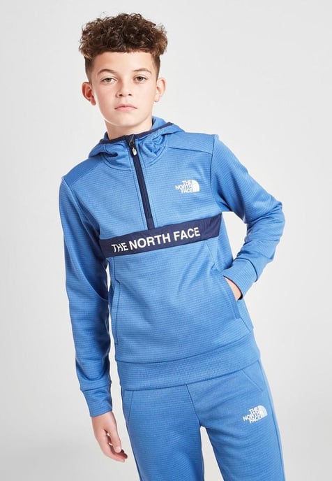 The North Face Sudadera con capucha y cremallera de 1/4 Amphere para jóvenes en azul FDR - Image 1