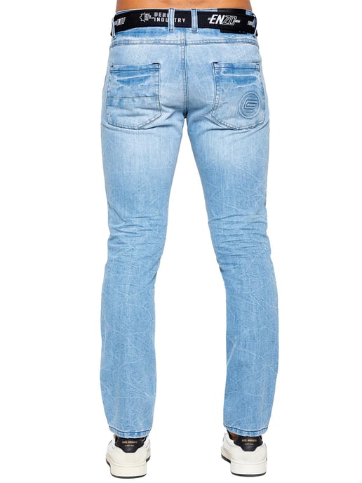 Vaqueros rectos Enzo para hombre - Azul claro - Image 4