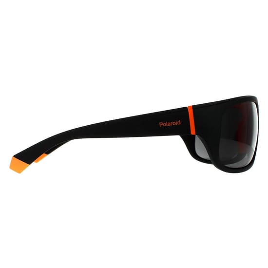 Gafas de sol polarizadas Polaroid Wrap para hombres en negro, naranja y gris - Image 4