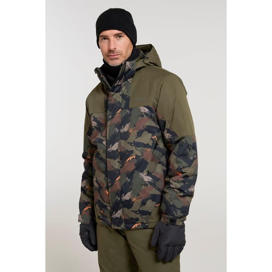 Mountain Warehouse Mens Camo Ski Jacket & Trousers (Khaki Brown) - Image 1