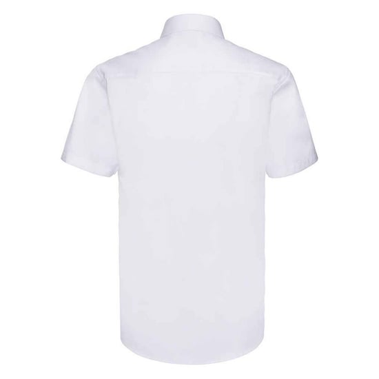 Russell Collection Mens Herringbone Short-Sleeved Formal Shirt (White) - Image 2