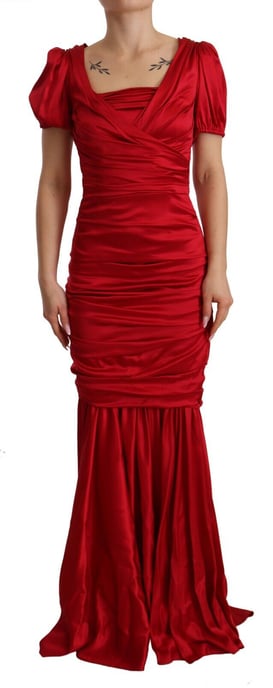 Vestido de Seda Rojo de Sirena para Mujeres Dolce & Gabbana - Image 1