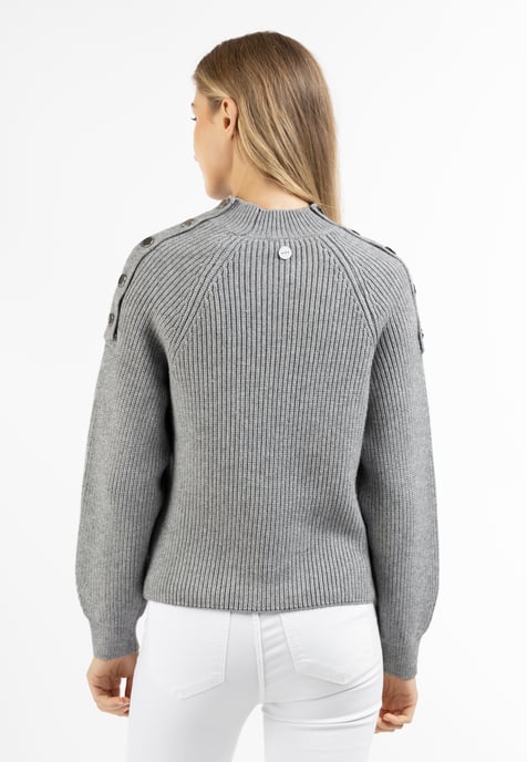 Dreimaster Knitted pullover women Grey melange - Image 4