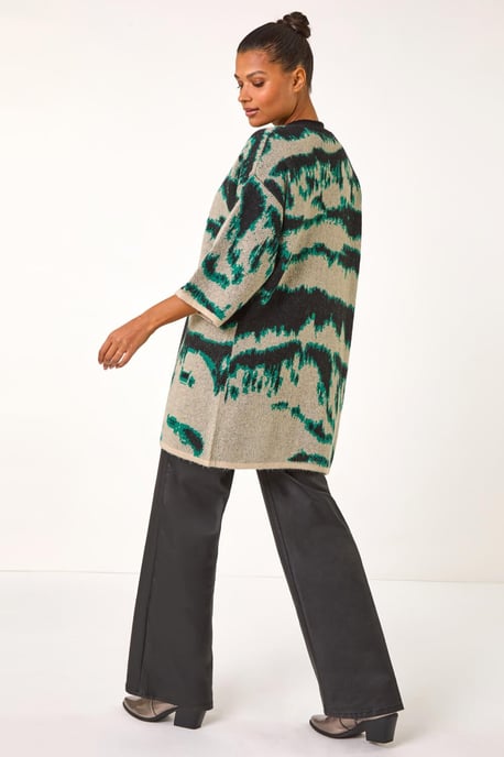 Abstract Print Knit Cover Up