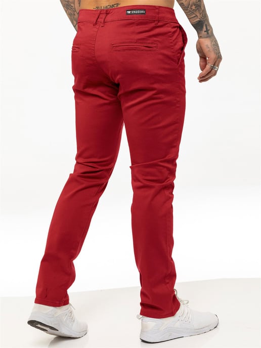 Enzo Mens Slim Fit Stretch Chinos