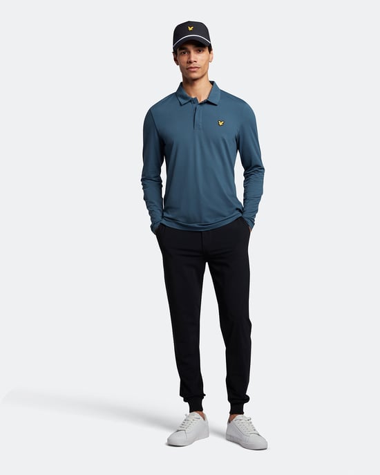 Camisa polo de manga larga con botones ocultos Lyle & Scott en marino - Image 2
