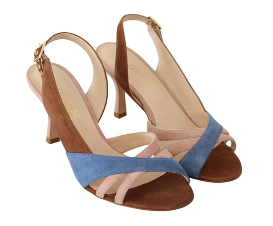 GIA COUTURE Sandalias de tacón de ante multicolor para mujer - Image 6