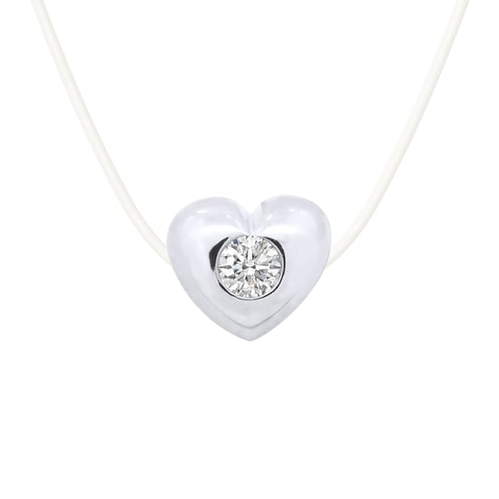 DIADEMA - Necklace - Transparent Nylon - Heart - Real Diamond