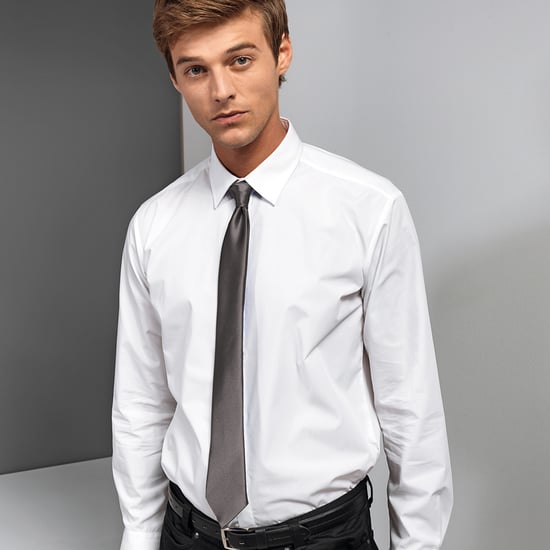 Premier Colours Mens Satin Clip Tie (Dark Grey) - Image 2