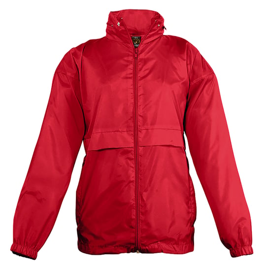 SOLS Kids Unisex Surf Windbreaker Jacket (Water Resistant And Windproof) (Red) - Image 1