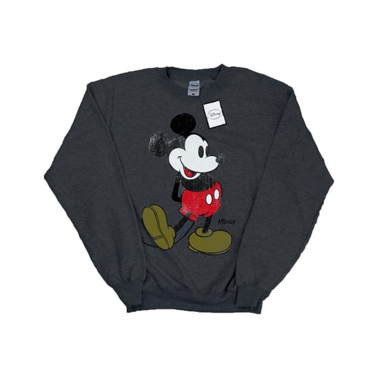 Disney Mens Mickey Mouse Classic Kick Sweatshirt (Dark Heather) - Image 1