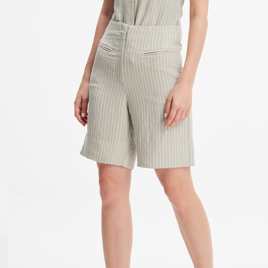 Striped straight shorts - Image 1