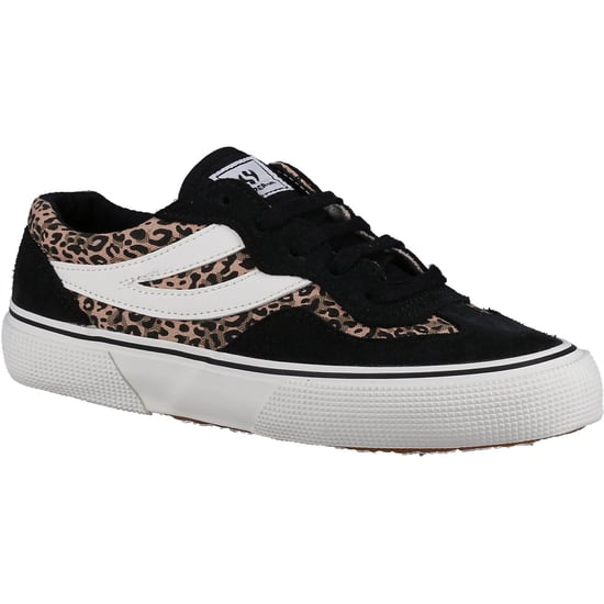 Superga 2941 Revolley Leather Women's Black/Micro Leopard Trainers - Image 1