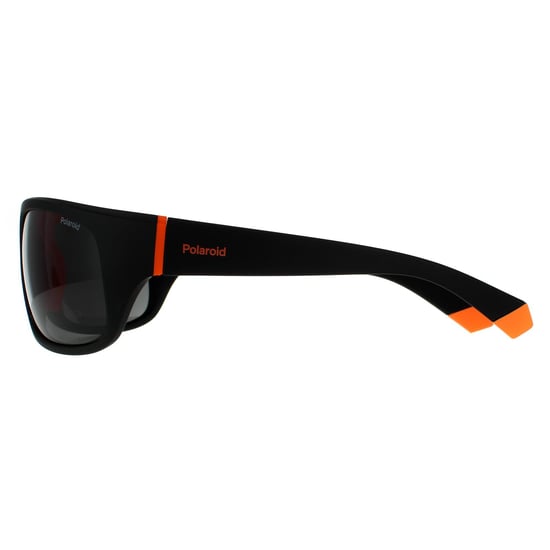 Gafas de sol polarizadas Polaroid Wrap para hombres en negro, naranja y gris - Image 3