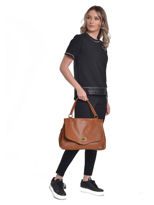 Anna Luchini SS22 AL 1766 Brown Leather Bag - Image 5