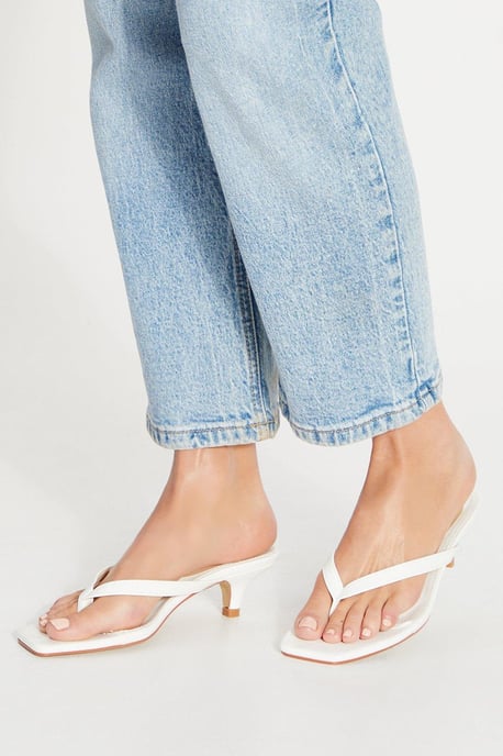 Tiana Kitten Heel Toe Thong Mule Sandals
