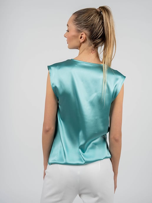 Pinko Top Fascinoso de mujer turquesa - Image 4