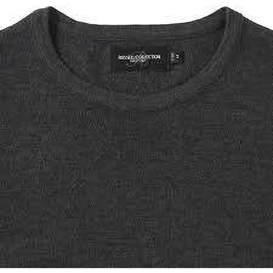 Russell Collection Mens V-Neck Knitted Pullover Sweatshirt (Charcoal Marl) - Image 2