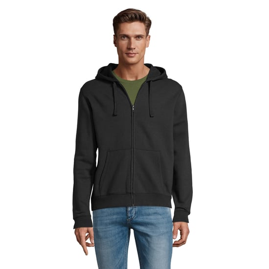 SOLS Mens Spike Full Zip Hoodie (Black) - Image 1
