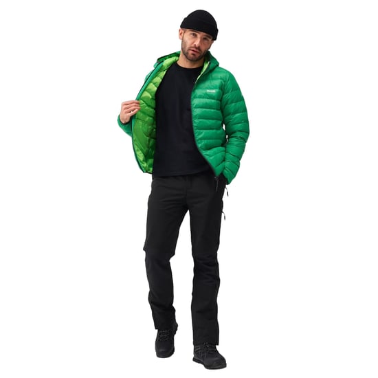Regatta Mens Marizion Baffled Hooded Padded Jacket (Field Green/Jasmine Green)