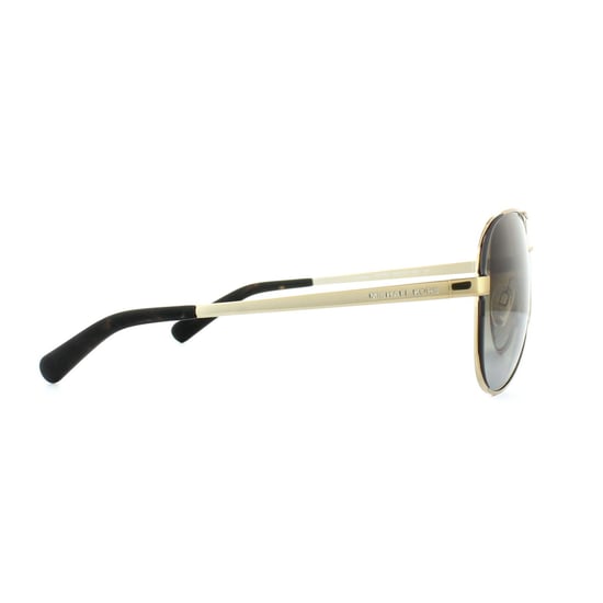 Michael Kors Aviator Womens Gold Dark Chocolate Brown Gradient Polarized Sunglasses