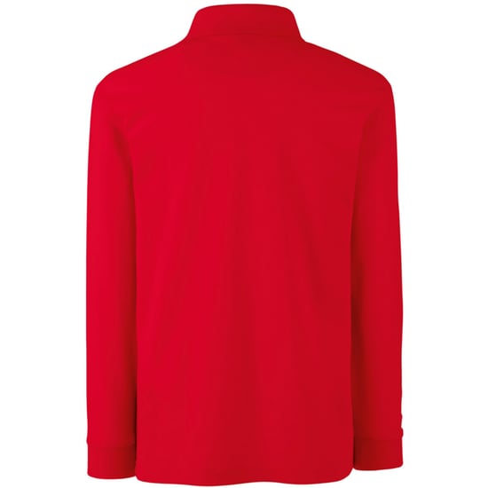 Fruit Of The Loom Childrens Long Sleeve 65/35 Pique Polo / Childrens Polo Shirts (Red) - Image 2