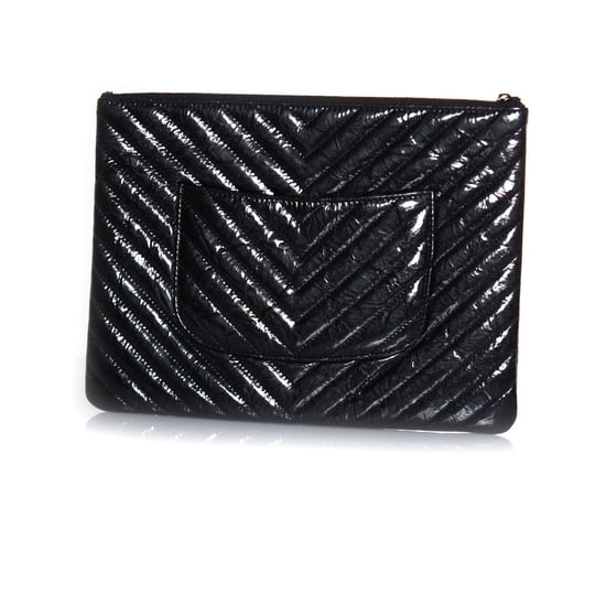 patent leather chevron zip O case - Image 2