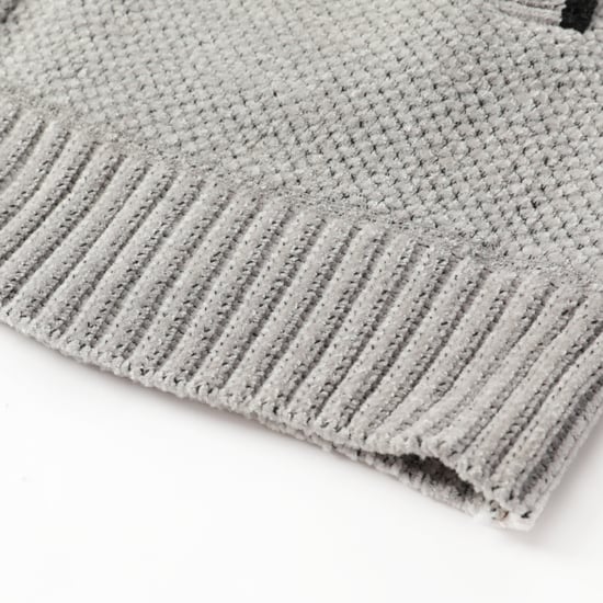 Men's Cardigan with Zip and Stand-Up Collar, Lined Chunky Knit Pullover Light Grey - Image 6