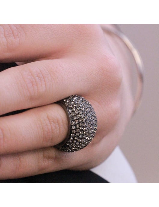 Anillo Glamour Metal - Plata y Gris Antracita - Image 2