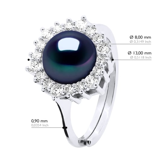 Ring Jewelry - Real Cultured Freshwater Pearl Round 8-9 mm - Image 2