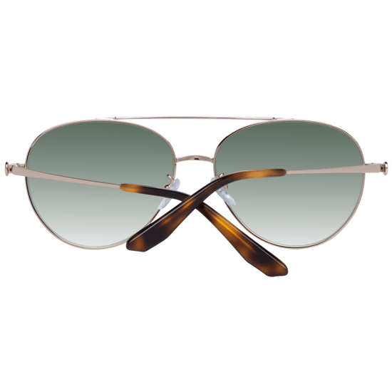 Gafas de sol BMW con montura en oro rosa brillante y lentes verdes degradadas - Image 3