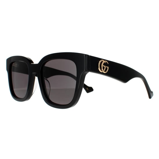 Gafas de sol rectangular para mujeres Gucci en negro y gris - Image 2