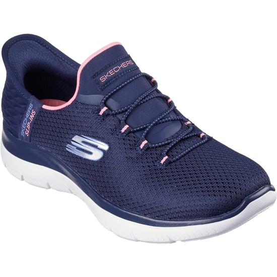 Skechers Summits Diamond Dream Textile Women's Navy/Pink Trainers - Image 1
