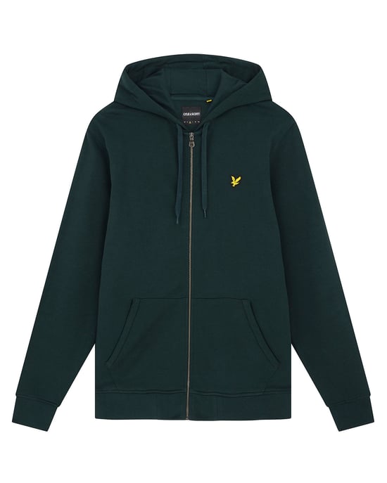 Lyle & Scott Zip Through Hoodie in Green - Image 5