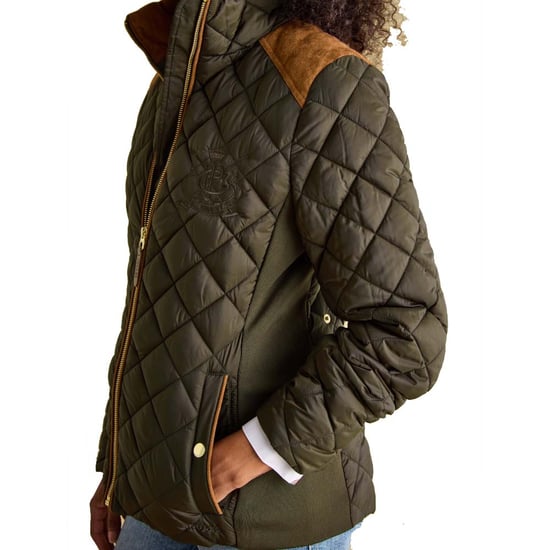 Joules Womens Braemar Luxe Showerproof Diamond Quilted Coat