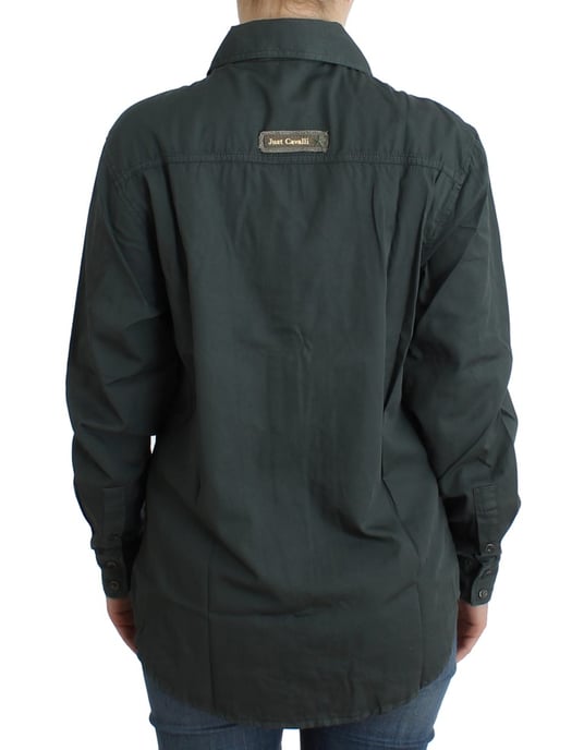 Camisa de botones gris para mujer Cavalli - Image 3