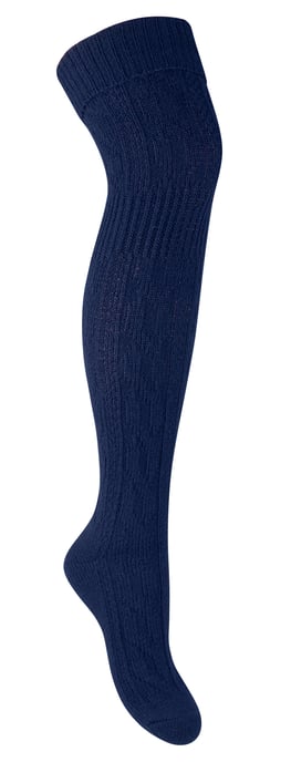 Womens Over The Knee Wool Socks | Steven | Invierno Caliente Calcetines Largos Gruesos - Azul - Image 1