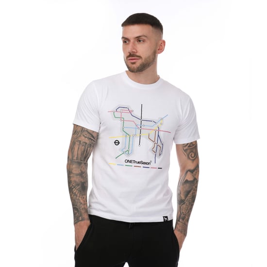 Men's One True Saxon Station T-Shirt in White - Image 1