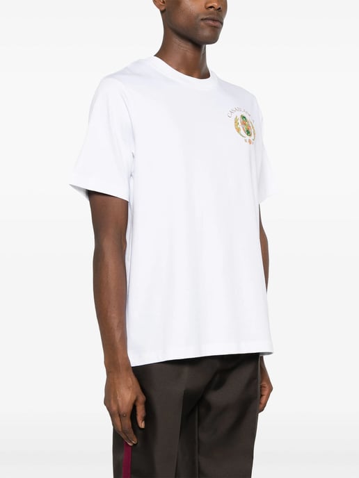 Camiseta estampada Casablanca Joyaux D'Afrique Tennis Club en blanco - Image 3