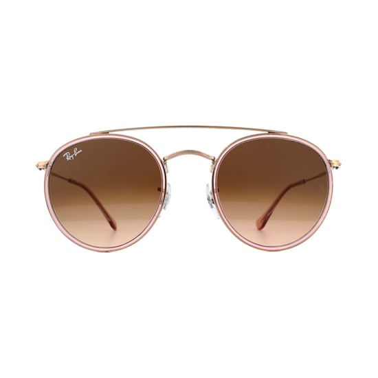 Ray-Ban Sunglasses Round Double Bridge 3647N 9069A5 Pink Pink Gradient Brown